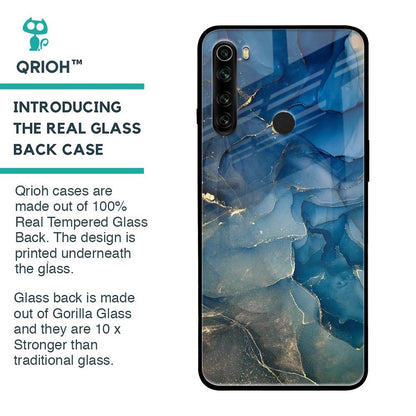 Blue Cool Marble Glass Case for Xiaomi Redmi Note 8