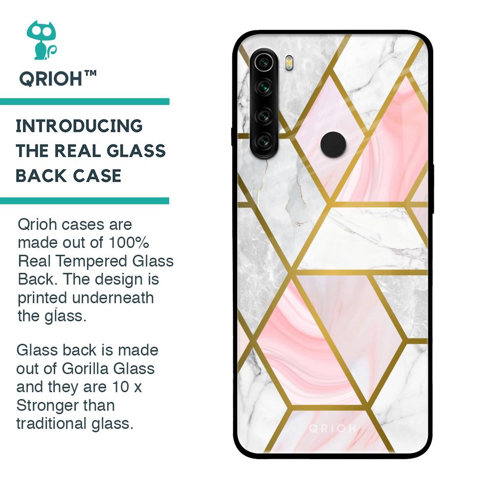 Geometrical Marble Glass Case for Xiaomi Redmi Note 8