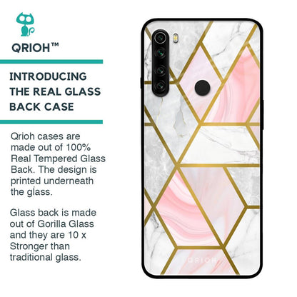 Geometrical Marble Glass Case for Xiaomi Redmi Note 8