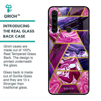 Electroplated Geometric Marble Glass Case for Xiaomi Redmi Note 8