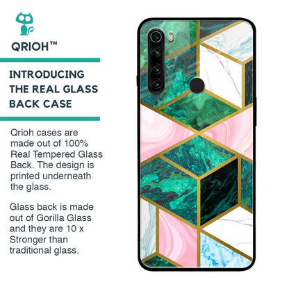 Seamless Green Marble Glass Case for Xiaomi Redmi Note 8