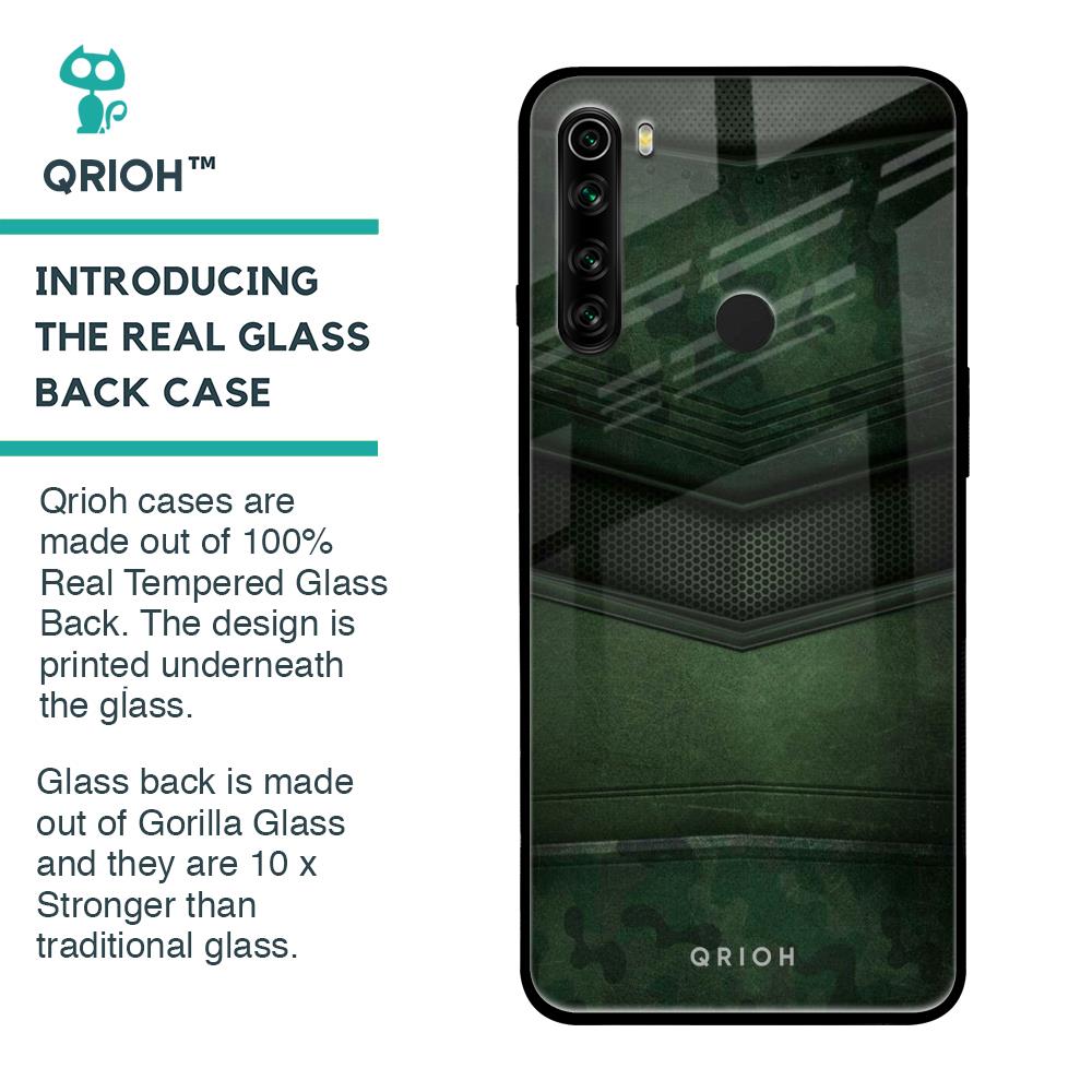 Green Leather Glass Case for Xiaomi Redmi Note 8