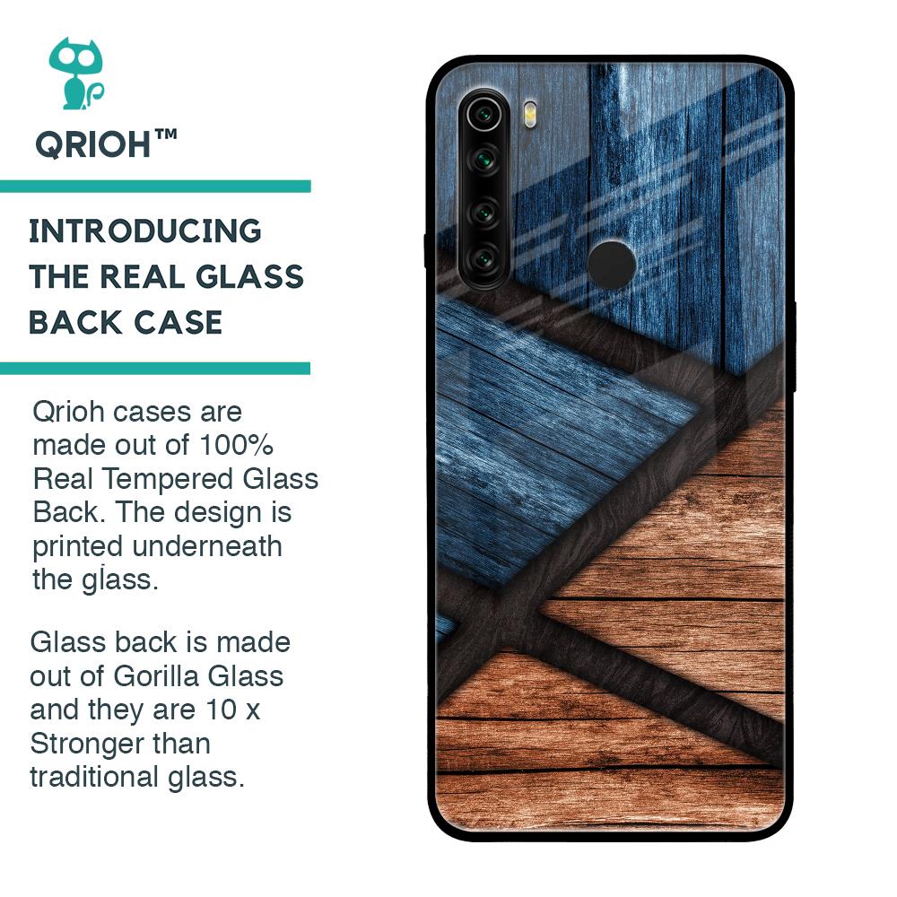 Wooden Tiles Glass Case for Xiaomi Redmi Note 8