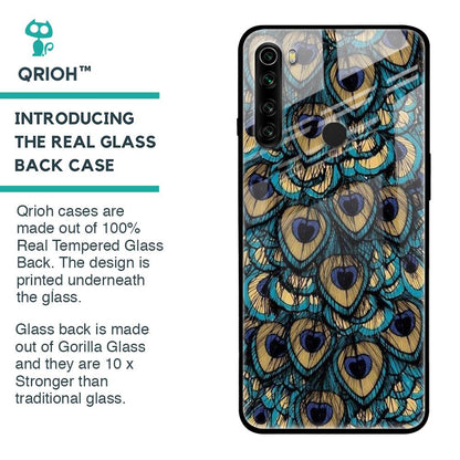 Peacock Feathers Glass case for Xiaomi Redmi Note 8