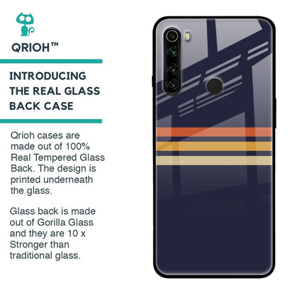 Tricolor Stripes Glass Case For Xiaomi Redmi Note 8