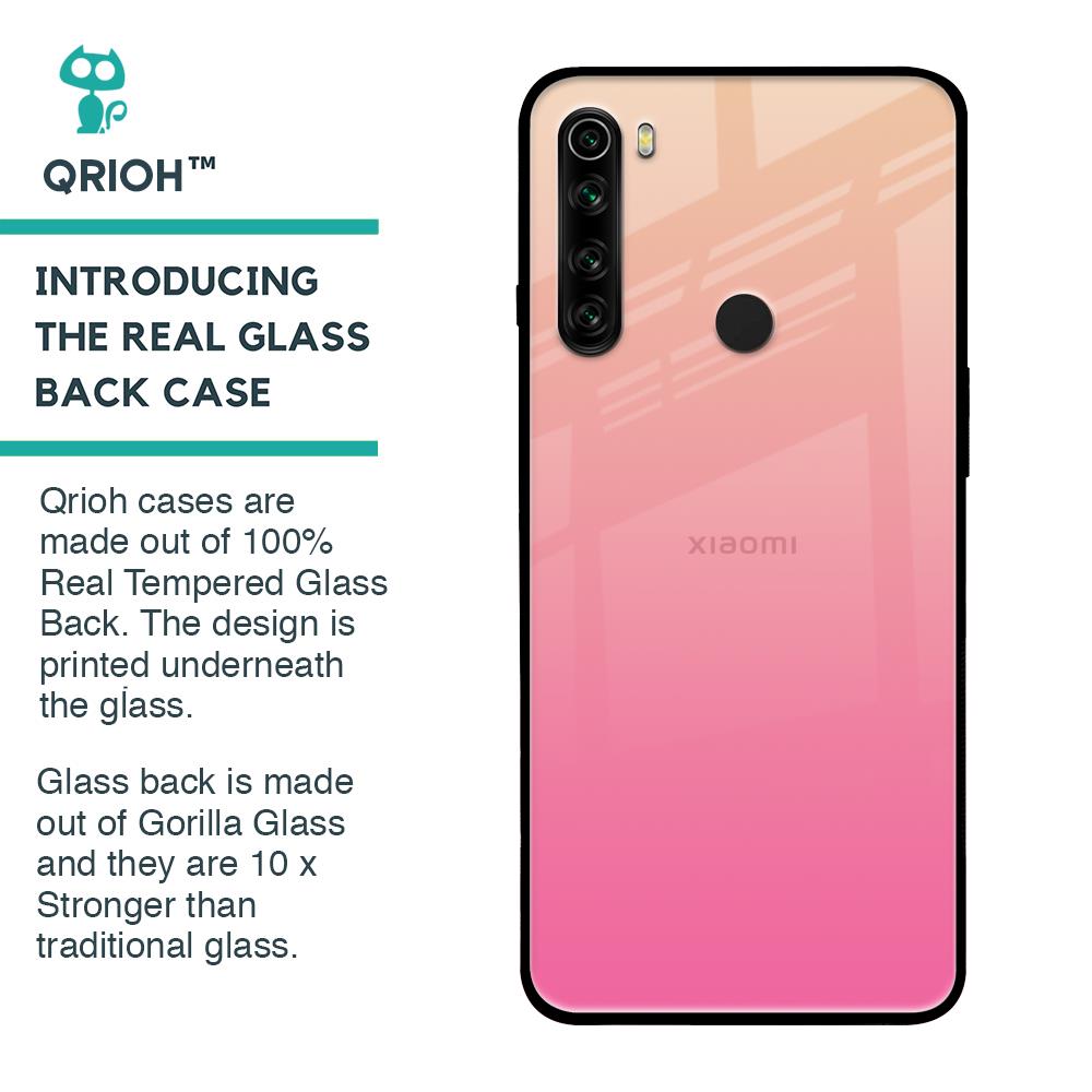 Pastel Pink Gradient Glass Case For Xiaomi Redmi Note 8