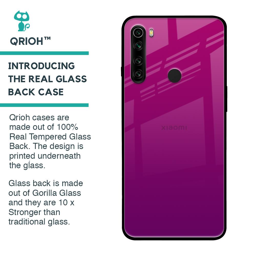 Magenta Gradient Glass Case For Xiaomi Redmi Note 8
