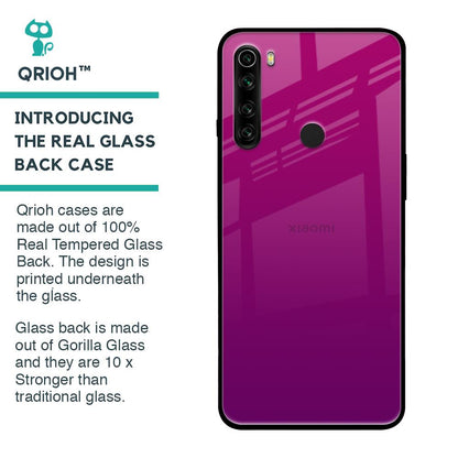 Magenta Gradient Glass Case For Xiaomi Redmi Note 8