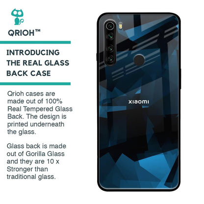 Polygonal Blue Box Glass Case For Xiaomi Redmi Note 8