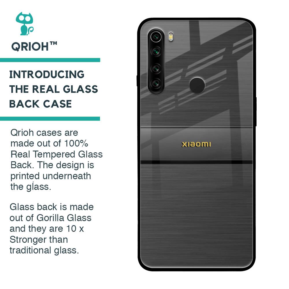 Grey Metallic Glass Case For Xiaomi Redmi Note 8