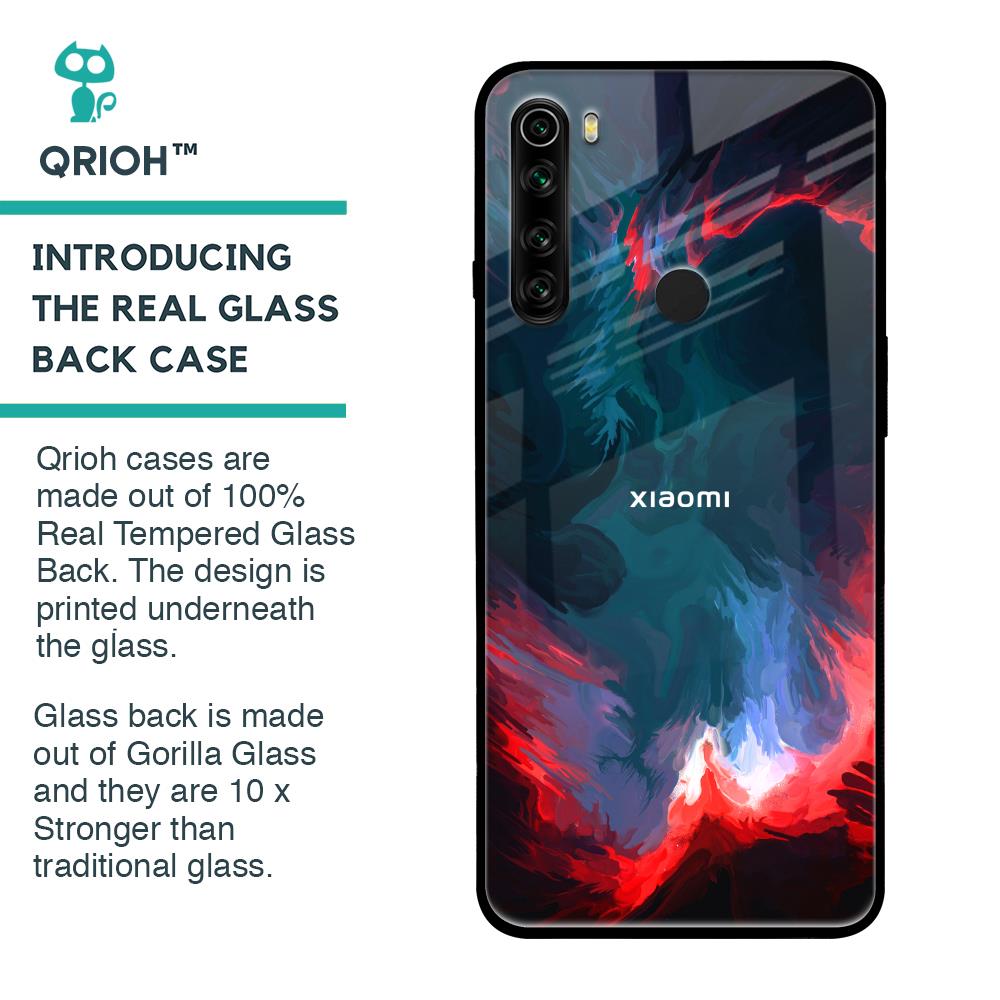 Brush Art Glass Case For Xiaomi Redmi Note 8