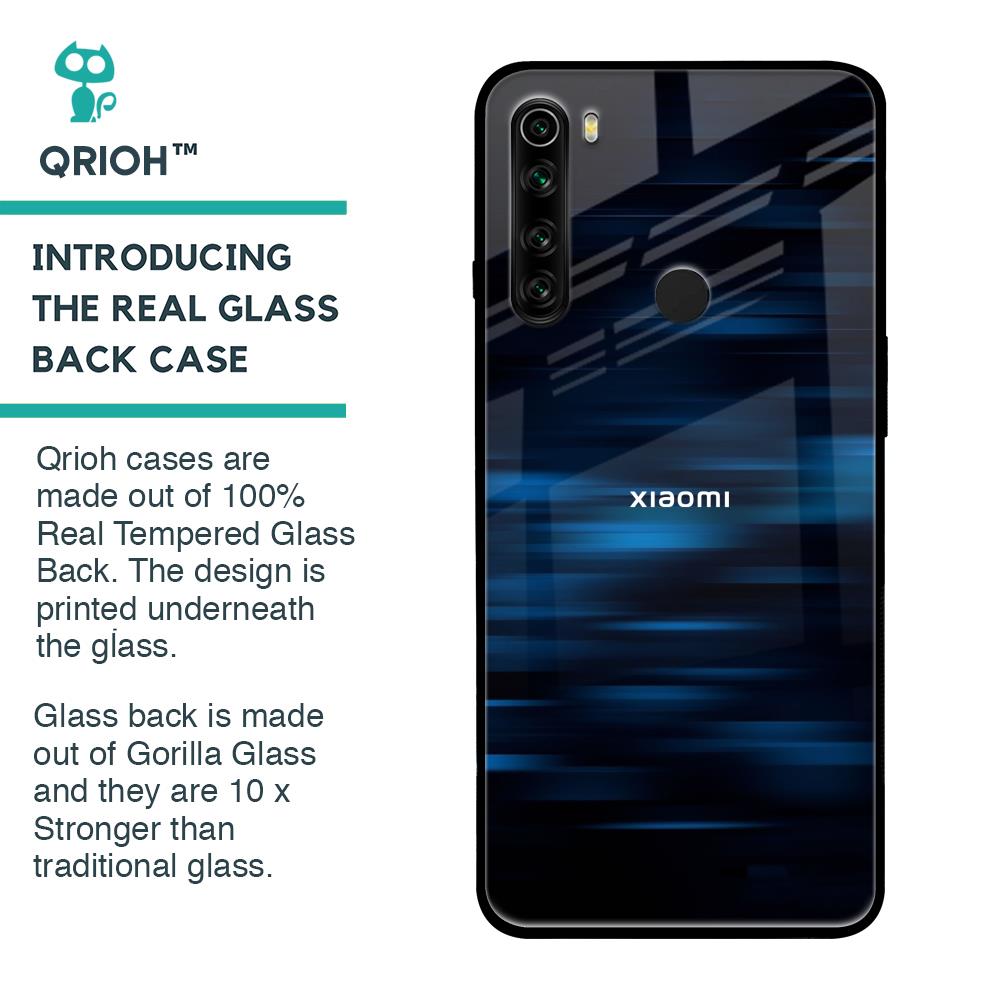 Blue Rough Abstract Glass Case for Xiaomi Redmi Note 8