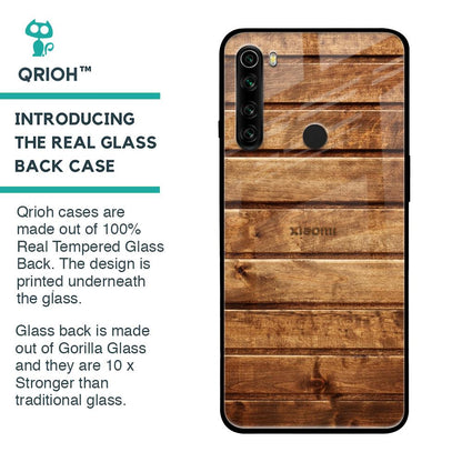 Wooden Planks Glass Case for Xiaomi Redmi Note 8