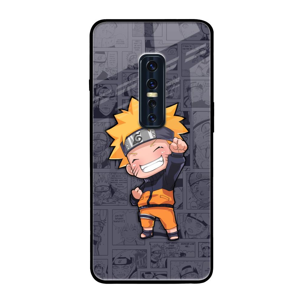Orange Chubby Vivo V17 Pro Glass Back Cover Online