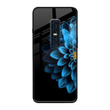 Half Blue Flower Vivo V17 Pro Glass Back Cover Online