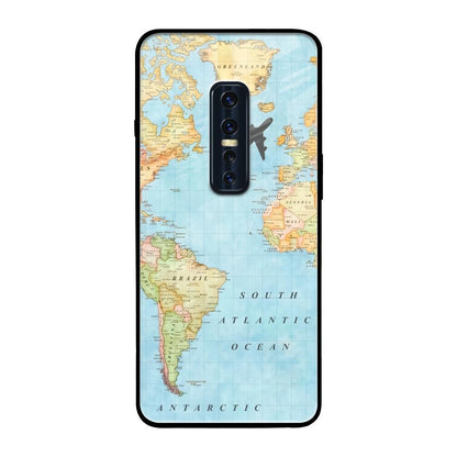 Travel Map Vivo V17 Pro Glass Back Cover Online