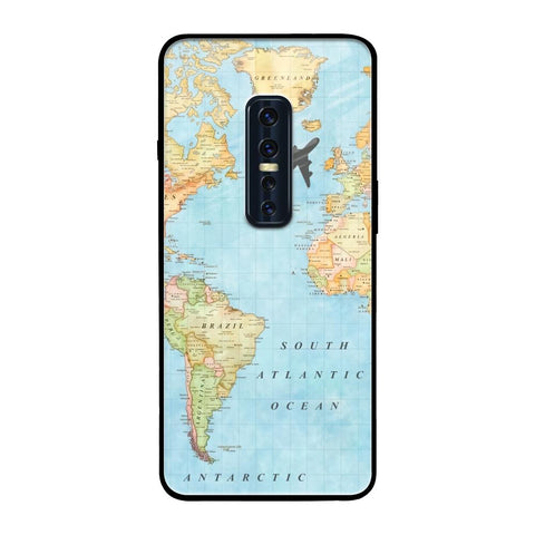 Travel Map Vivo V17 Pro Glass Back Cover Online