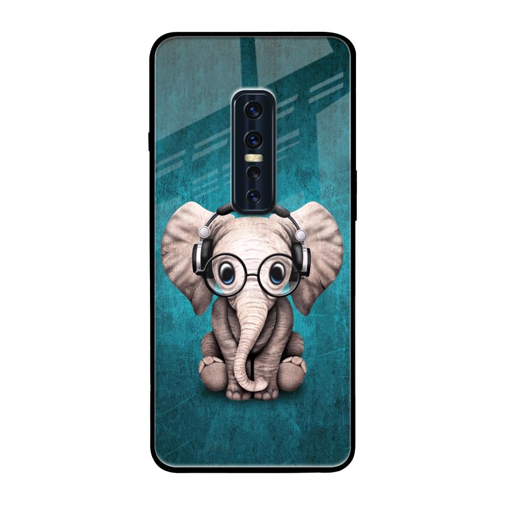 Adorable Baby Elephant Vivo V17 Pro Glass Back Cover Online