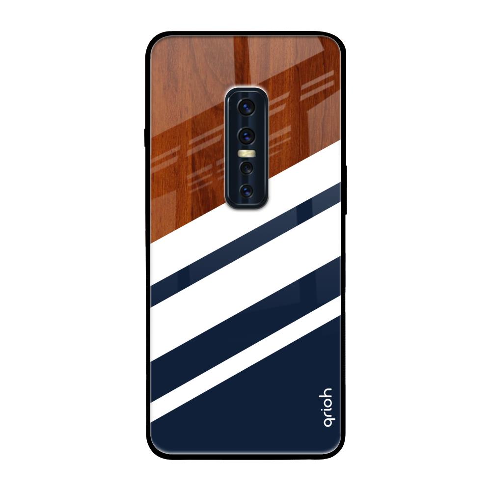 Bold Stripes Vivo V17 Pro Glass Back Cover Online