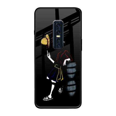 Luffy Line Art Vivo V17 Pro Glass Back Cover Online