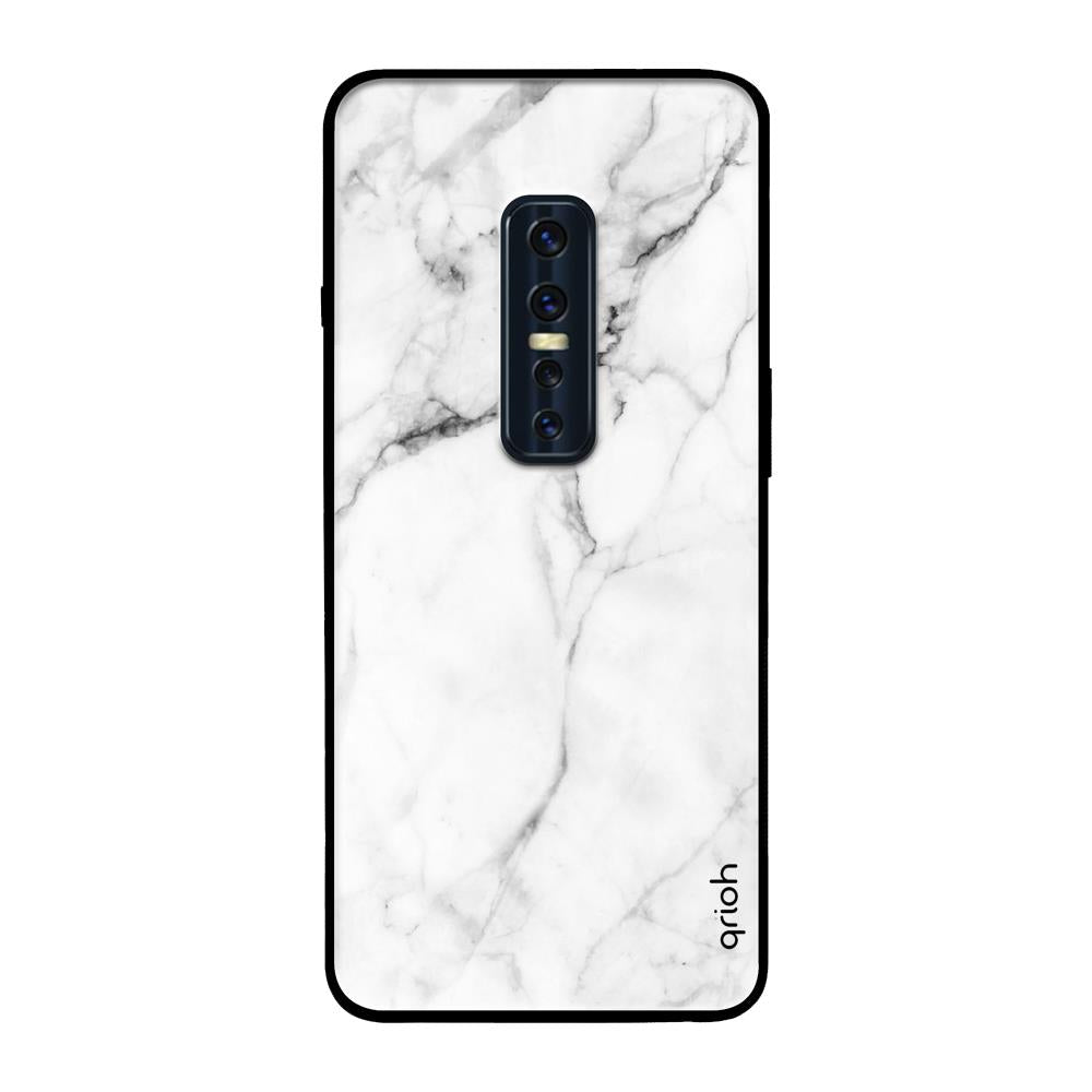 Modern White Marble Vivo V17 Pro Glass Back Cover Online