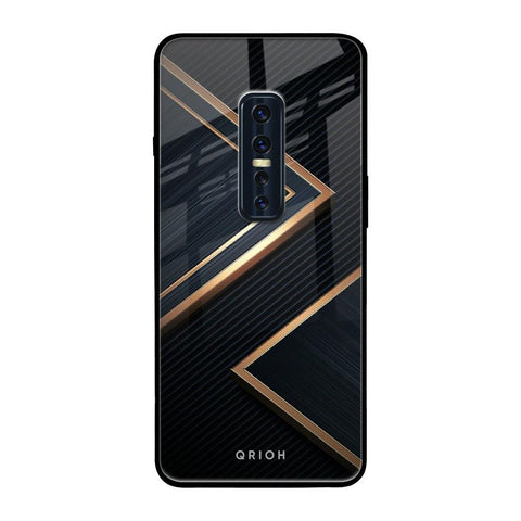 Sleek Golden & Navy Vivo V17 Pro Glass Back Cover Online