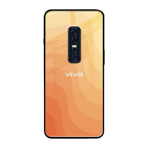 Orange Curve Pattern Vivo V17 Pro Glass Back Cover Online