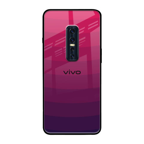 Wavy Pink Pattern Vivo V17 Pro Glass Back Cover Online
