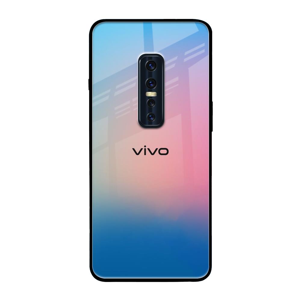 Blue & Pink Ombre Vivo V17 Pro Glass Back Cover Online
