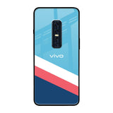 Pink & White Stripes Vivo V17 Pro Glass Back Cover Online