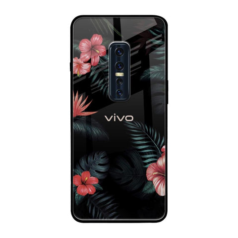 Tropical Art Flower Vivo V17 Pro Glass Back Cover Online