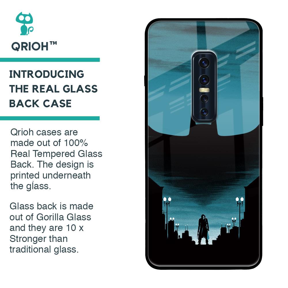 Cyan Bat Glass Case for Vivo V17 Pro