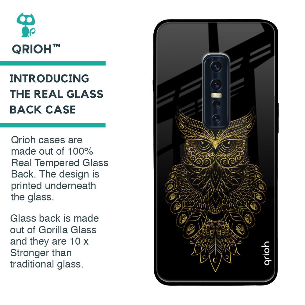 Golden Owl Glass Case for Vivo V17 Pro