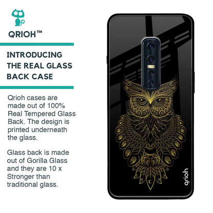 Golden Owl Glass Case for Vivo V17 Pro