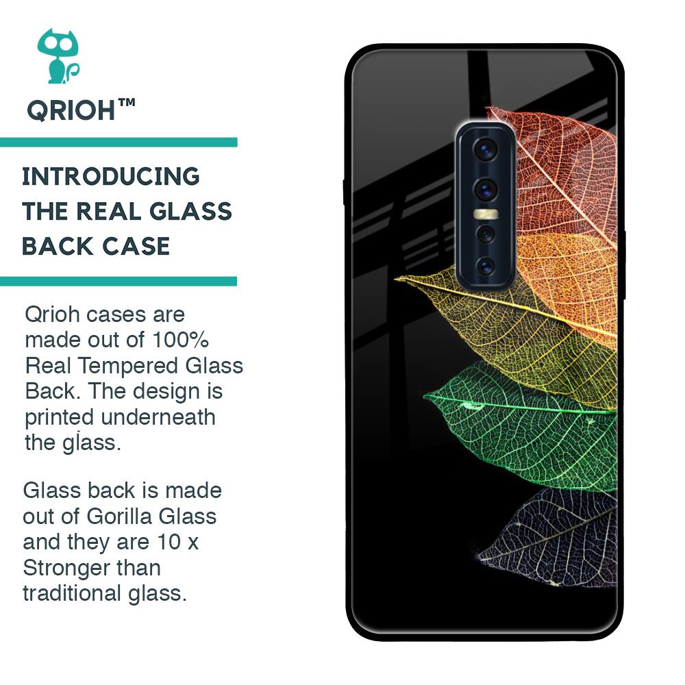 Colorful Leaves Glass Case for Vivo V17 Pro