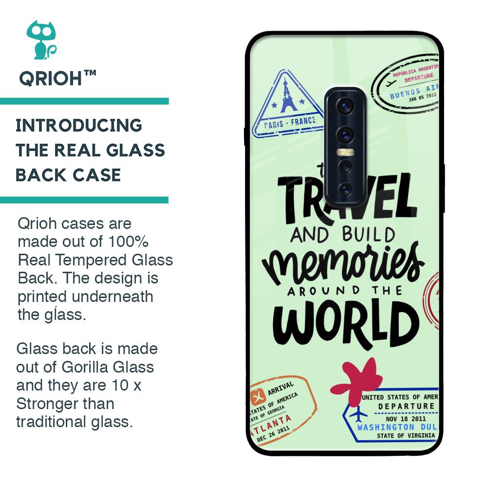 Travel Stamps Glass Case for Vivo V17 Pro