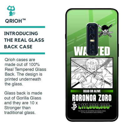 Zoro Wanted Glass Case for Vivo V17 Pro