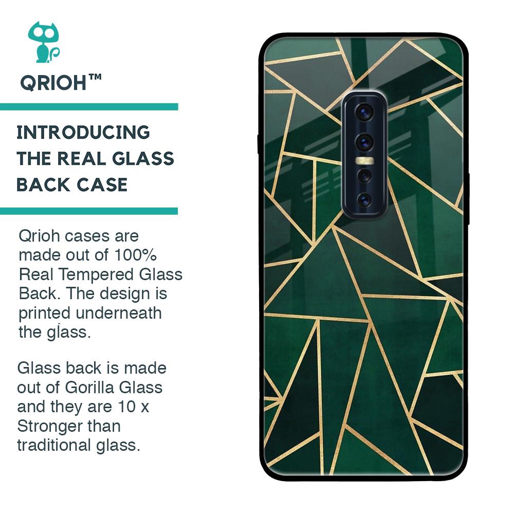 Abstract Green Glass Case For Vivo V17 Pro