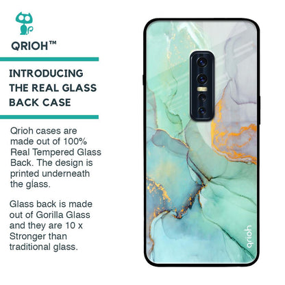 Green Marble Glass case for Vivo V17 Pro