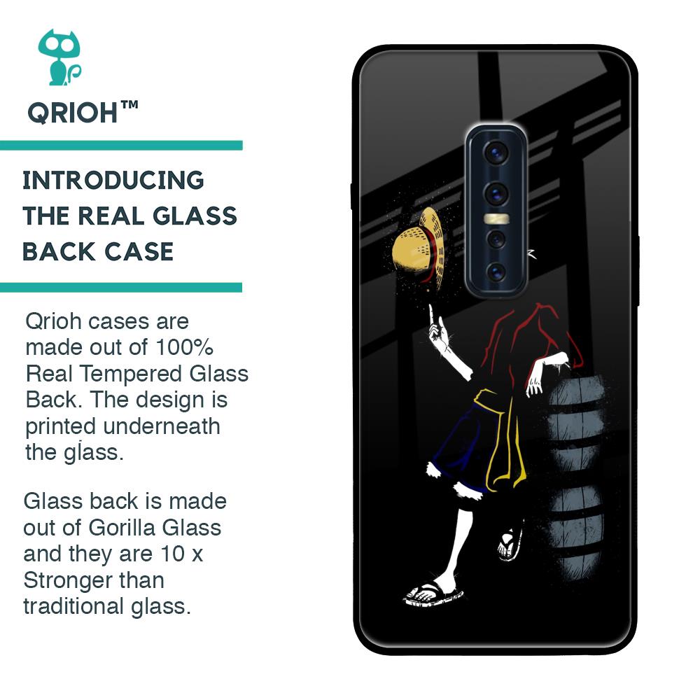 Luffy Line Art Glass Case for Vivo V17 Pro