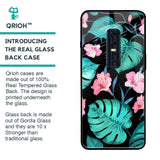 Tropical Leaves & Pink Flowers Glass case for Vivo V17 Pro