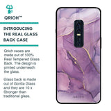 Purple Gold Marble Glass Case for Vivo V17 Pro