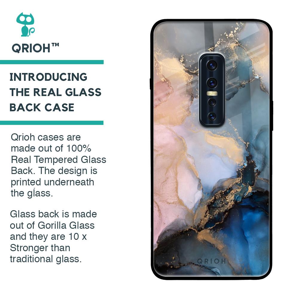 Marble Ink Abstract Glass Case for Vivo V17 Pro