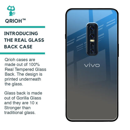 Blue Grey Ombre Glass Case for Vivo V17 Pro