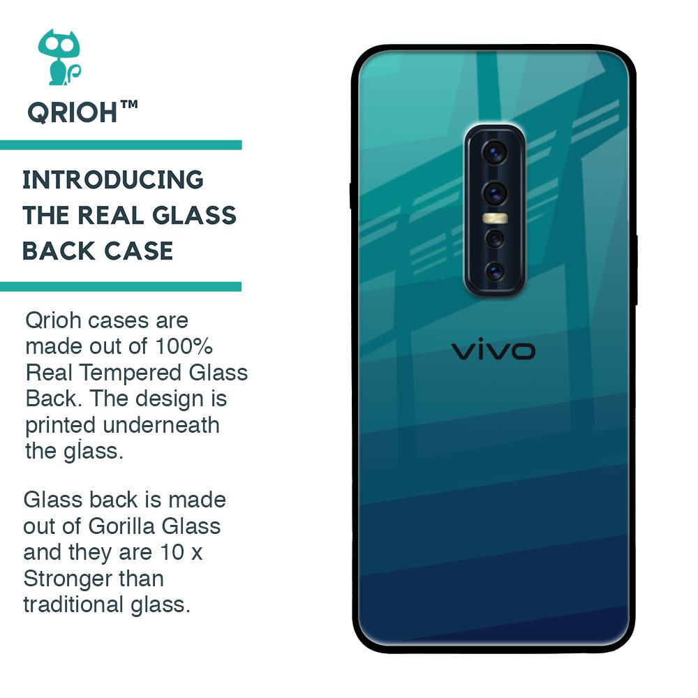 Green Triangle Pattern Glass Case for Vivo V17 Pro