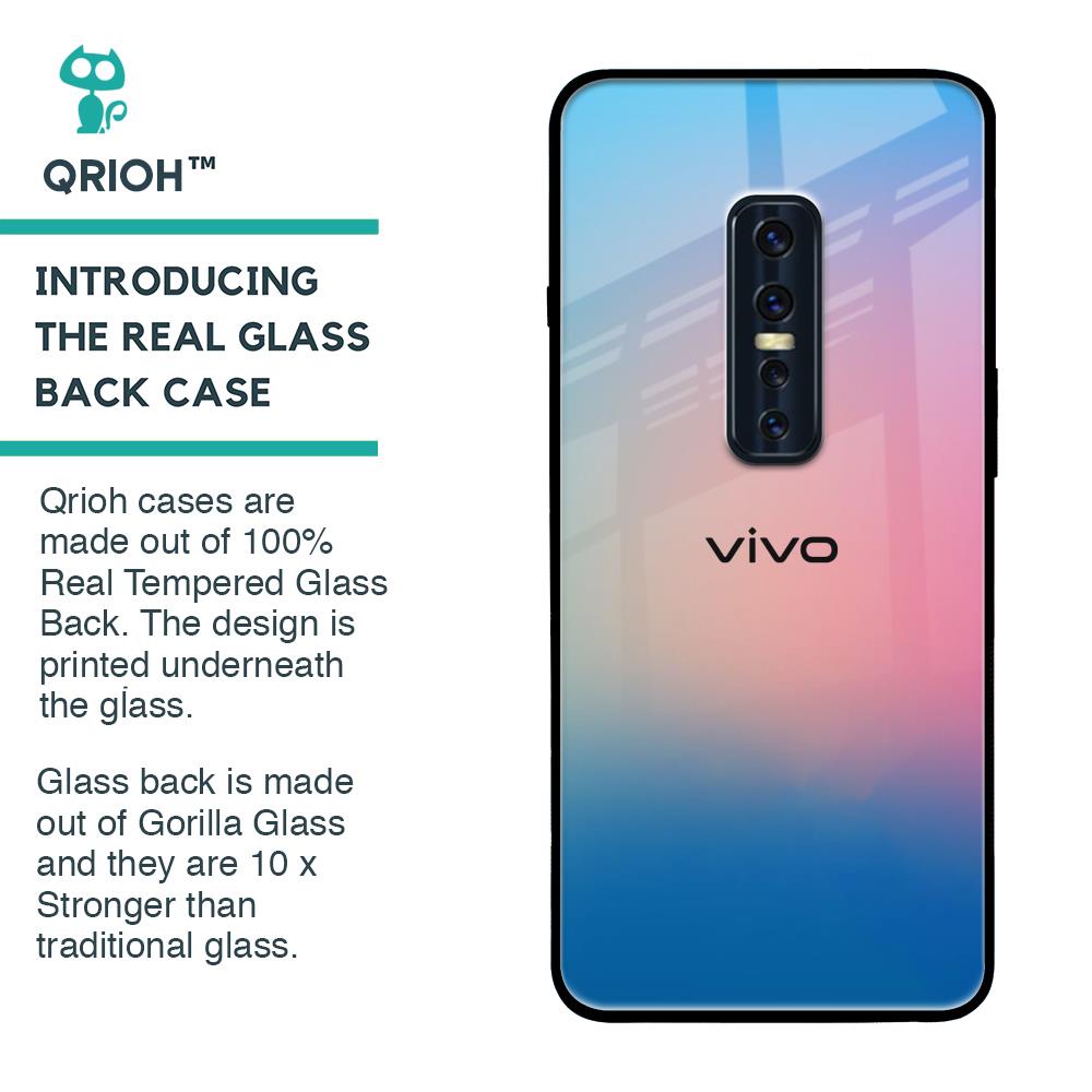 Blue & Pink Ombre Glass case for Vivo V17 Pro