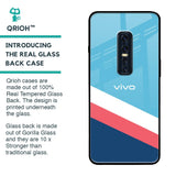 Pink & White Stripes Glass Case For Vivo V17 Pro