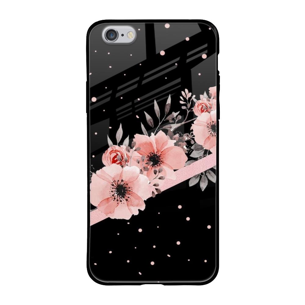 Floral Black Band iPhone 6S Glass Back Cover Online