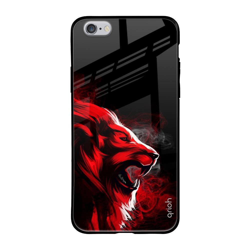 Red Angry Lion iPhone 6S Glass Back Cover Online