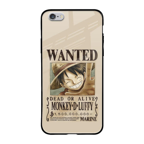 Luffy Wanted iPhone 6S Glass Back Cover Online